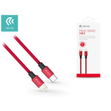 Devia USB Type-C - Lightning adat- és töltőkábel 1 m-es vezetékkel - Devia Pheez Series USB Type-C to Lightning Cable - red mobiltelefon kellék