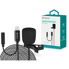 Devia vezetékes influenszer mikrofon - Lightning - Devia Smart Series Wired Microphone - fekete mikrofon
