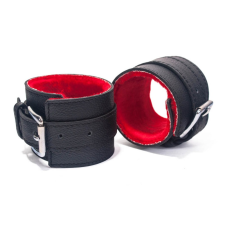 Devil Sticks Hand Cuffs Grain Leather - bőr kötöző (piros-fekete) bilincs, kötöző