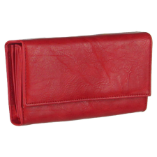 DI Wang 19 cm hosszú piros műbőr brifkó,  pincér pénztárca pénztárca
