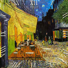 Diamant Üveg falióra 30x30cm,Van Gogh:Kávéház éjjel falióra