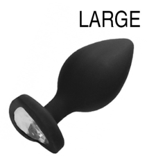  Diamond Heart Butt Plug - Extra nagy - fekete anál