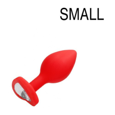  Diamond Heart Butt Plug - normál - piros anál