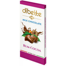 Dibette Dibette kakaós rum ízű krémmel töltött tejcsokoládé fruktózzal 80 g csokoládé és édesség