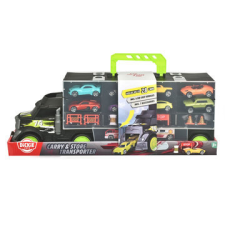  Dickie: Autószállító és autótároló kamion - 4 db autóval autópálya és játékautó