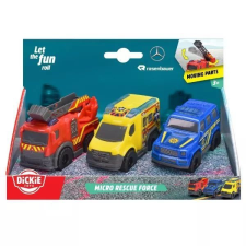 Dickie : Micro Rescue Force - Vészhelyzeti járművek, 1:36, 3 db-os autópálya és játékautó