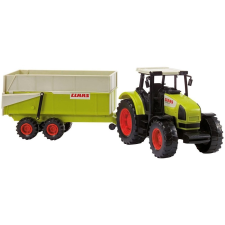Dickie Toys Claas Ares traktor pótkocsival - Zöld autópálya és játékautó