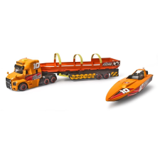 Dickie Toys Motorcsónak szállító kamion - Sárga/piros autópálya és játékautó