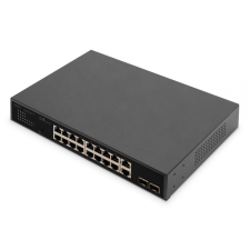 Digitus 16+2 Port 10/100/1000 Mbps + 2 Gigabit SFP PoE Switch hub és switch