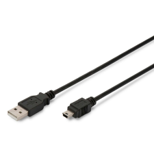 Digitus 1m USB 2.0 USB kábel USB A Mini-USB B Fekete kábel és adapter