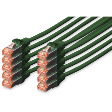 Digitus CAT 6 S/FTP Patchkabel, 10 Stück, 5m, grün (DK-1644-050-G-10) kábel és adapter
