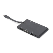 Digitus DA-70865 USB-C utazó 9 portos univerzális notebook dokkoló állomás kábel és adapter