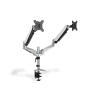 Digitus DA-90353 Universal Dual Desktop Monitor Mount With Gas Spring And Clamp Mount Silver
