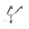 Digitus DA-90353 Universal Dual Desktop Monitor Mount With Gas Spring And Clamp Mount Silver (DA-90353)