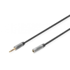 Digitus DB-510210-018-S Audio Extension Cable 3.5mm jack to 3.5mm socket 1,8m Black