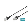Digitus Digitus DK-1618-010S-BL-10, 1 M, Cat6, U/UTP (UTP), RJ-45, RJ-45, Fekete