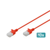 Digitus Digitus DK-1618-030S-R-10, 3 M, Cat6, U/UTP (UTP), RJ-45, RJ-45, Vörös