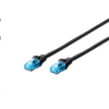 Digitus DK-1512-005/BL UTP patch kábel CAT5e 0.5m fekete (DK-1512-005/BL) - UTP