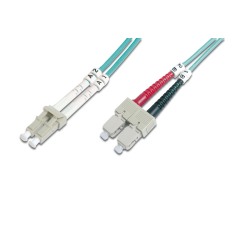 Digitus DK-2532-10/3 optikai patch kábel LC-SC Duplex 10m - Türkiz kábel és adapter
