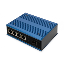 Digitus DN-651130 4-Port 10/100Base-TX to 100Base-FX Industrial Ethernet Switch Blue hub és switch