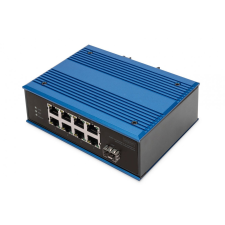 Digitus DN-651132 8-Port 10/100Base-TX to 100Base-FX Industrial Ethernet Switch Blue hub és switch