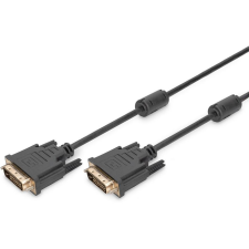 Digitus DVI-Anschlusskabel, 1m, schwarz (AK-320108-010-S) kábel és adapter