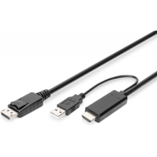 Digitus HDMI DisplayPort Átalakító Fekete 2m AK-330111-020-S kábel és adapter