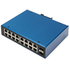 Digitus Switch Ind. 16-Port Gigabit         Unmanaged blau (DN-651138) hub és switch