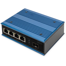 Digitus Switch Ind. 4-Port  10/100  30W PoE Unmanaged blau (DN-651131) hub és switch