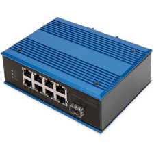 Digitus Switch Ind. 8-Port  10/100      PoE Unmanaged blau (DN-651133) hub és switch