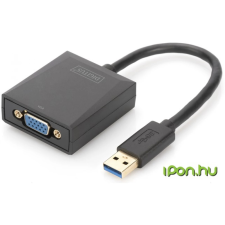 Digitus USB-A apa - VGA anya adapter - Fekete kábel és adapter