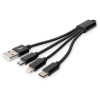 Digitus USB > Lightning/Micro-USB/USB-C 0,15m Digitus Black (DB-300160-002-S)
