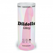  Dildolls Glitzy - tapadótalpas szilikon dildó (pink) műpénisz, dildó