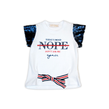 DiLorenzo Flitter díszítésű nyári kislány póló - fehér - 116 gyerek ruha szett