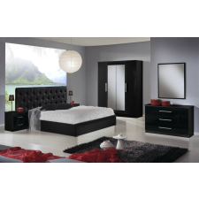 Dima DI Eva hálószoba - fekete, 180x200 cm ággyal, 4-ajtós szekrénnyel bútor