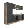 Dinewell Yorki 270 konyhablokk sonoma tölgy korpusz,selyemfényű antracit fronttal polcos szekrénnyel