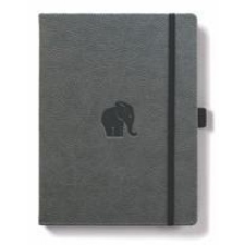  Dingbats A5+ Wildlife Grey Elephant Notebook - Graph idegen nyelvű könyv