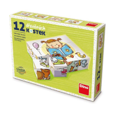 Dino fa játék kirakó kockák Szép nap 12 db készségfejlesztő