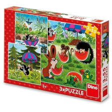 Dino Kisvakond és az esernyő, 3×55 darabos puzzle, kirakós