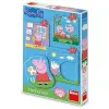 Dino Peppa Pig család 3-5 baba puzzle készlet