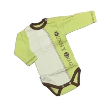 DinoDini Hosszú Ujjú Body - Krém/Zöld "Funny Dog" - 74 kombidressz, body