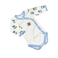 DinoDini Réklis Hosszú Ujjú Body - Fehér/Kék Macis Ujjú - 56 kombidressz, body