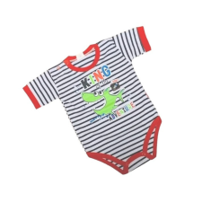 DinoDini Rövid ujjú Body - Fekete/Fehér Csíkos Cápa - 74 kombidressz, body