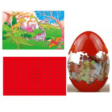 Dinós puzzle tojásban piros - Kreatív építőjáték gyerekeknek puzzle, kirakós