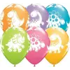  Dinoszaurusz Pastel léggömb, lufi 6 db-os 11 inch (27,5 cm)