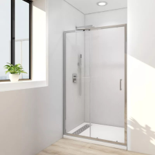 Diplon 120 cm széles toló zuhanyajtó 5 mm vastag áttetsző biztonsági üveggel, 190 cm magas kád, zuhanykabin
