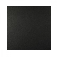 Diplon BST8301, Kő textúrájú 90x90 cm zuhanytálca, fekete színben lefolyóval 2,6 cm magas kád, zuhanykabin