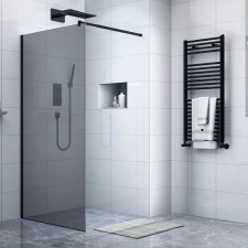 Diplon Walk-in zuhanykabin matt fekete kerettel, 100*195, BP6612-100 kád, zuhanykabin
