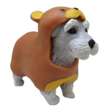 DIRAMIX Dress Your Puppy: Állati kiskutyák 2. széria - Törpe snautzer maci ruhában játékfigura