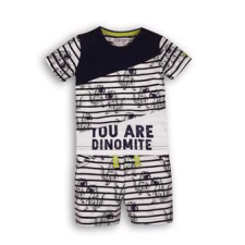 DIRKJE 2 részes szett C-SO SUNNY YOU ARE DINOMIT 68 Navy-White babaruha szett